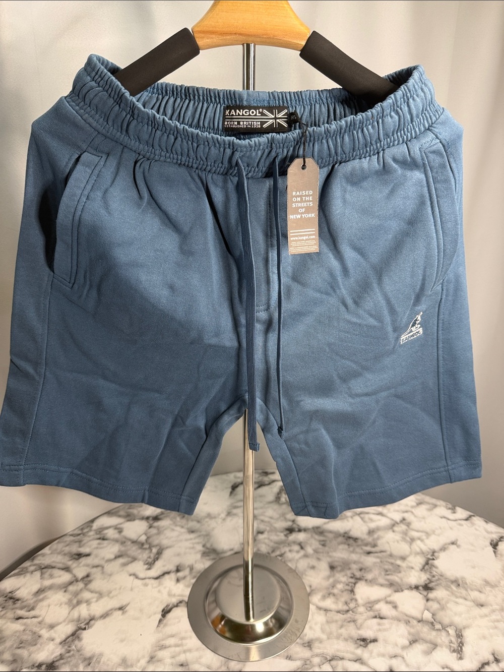 Kangol Men's Slate Blue Athletic Drawstring Shorts